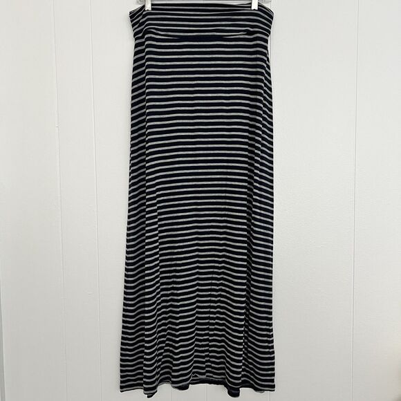 J. Crew Dresses & Skirts - J.Crew Stripe Maxi Skirt Navy Gray Casual Alt Grunge Coastal Nautical Women's S